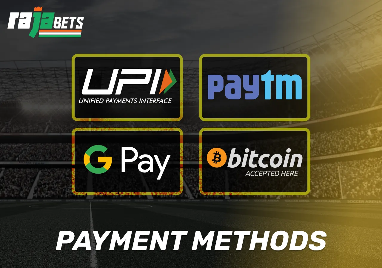 Rajabets payment methods for deposits and withdrawals.